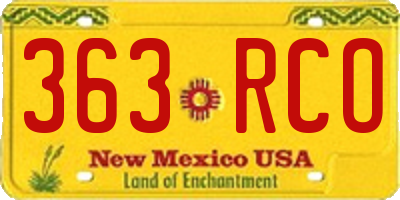NM license plate 363RCO