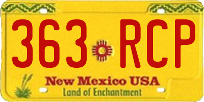 NM license plate 363RCP