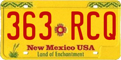 NM license plate 363RCQ