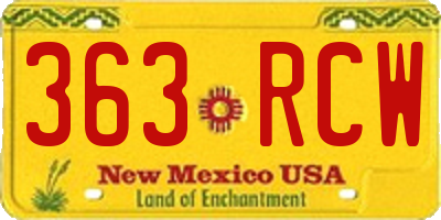 NM license plate 363RCW