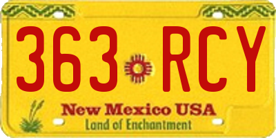 NM license plate 363RCY