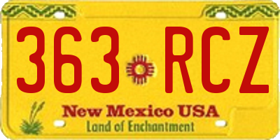 NM license plate 363RCZ