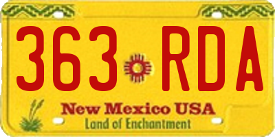 NM license plate 363RDA