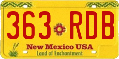 NM license plate 363RDB