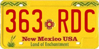 NM license plate 363RDC