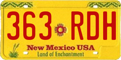 NM license plate 363RDH