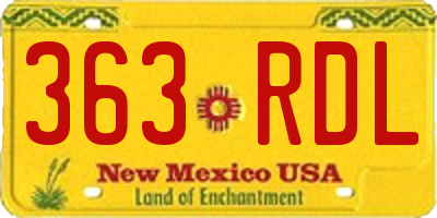 NM license plate 363RDL