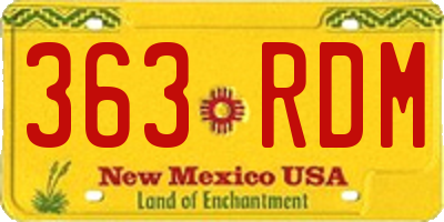 NM license plate 363RDM