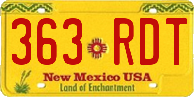 NM license plate 363RDT