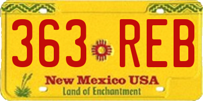 NM license plate 363REB