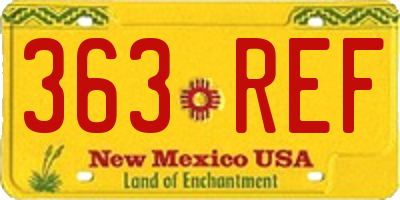 NM license plate 363REF