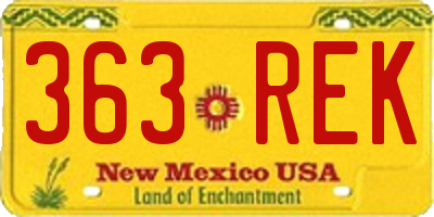 NM license plate 363REK