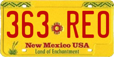 NM license plate 363REO