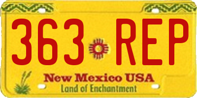 NM license plate 363REP