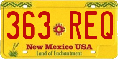 NM license plate 363REQ