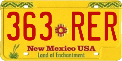 NM license plate 363RER