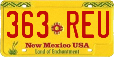 NM license plate 363REU