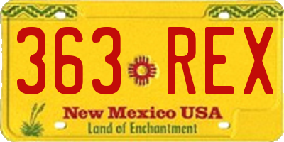 NM license plate 363REX