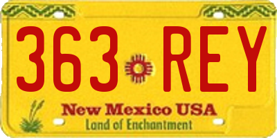 NM license plate 363REY