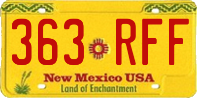 NM license plate 363RFF