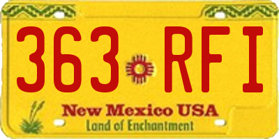 NM license plate 363RFI