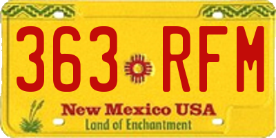 NM license plate 363RFM