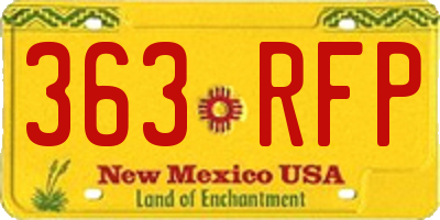 NM license plate 363RFP