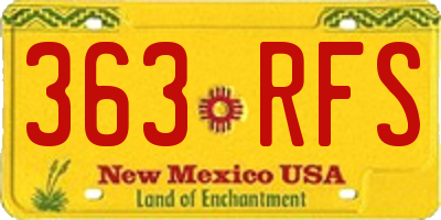 NM license plate 363RFS