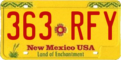 NM license plate 363RFY