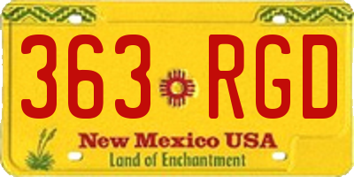 NM license plate 363RGD