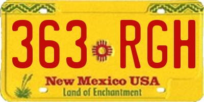 NM license plate 363RGH