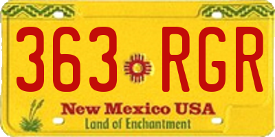 NM license plate 363RGR