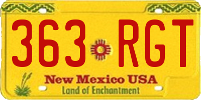 NM license plate 363RGT