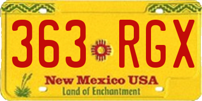 NM license plate 363RGX