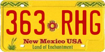 NM license plate 363RHG