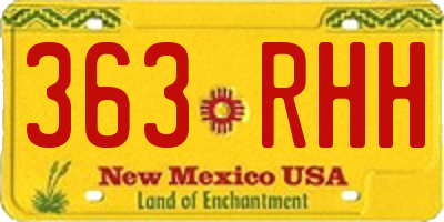 NM license plate 363RHH