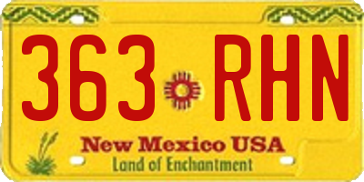 NM license plate 363RHN