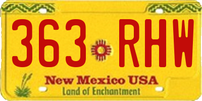 NM license plate 363RHW