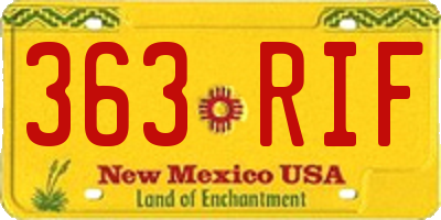 NM license plate 363RIF