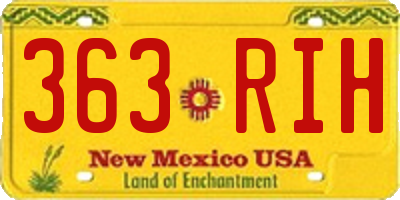 NM license plate 363RIH