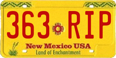 NM license plate 363RIP