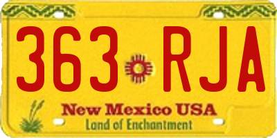 NM license plate 363RJA