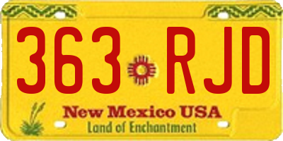 NM license plate 363RJD