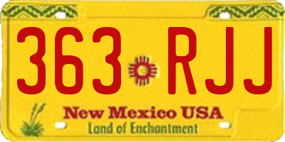 NM license plate 363RJJ