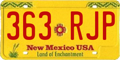 NM license plate 363RJP