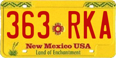 NM license plate 363RKA