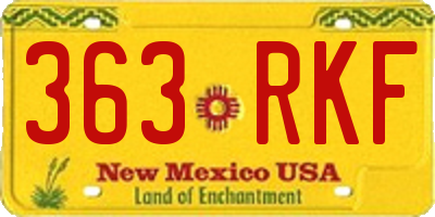 NM license plate 363RKF