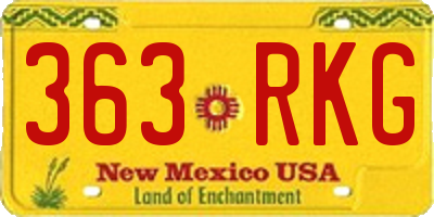 NM license plate 363RKG