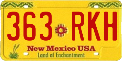 NM license plate 363RKH