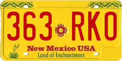 NM license plate 363RKO